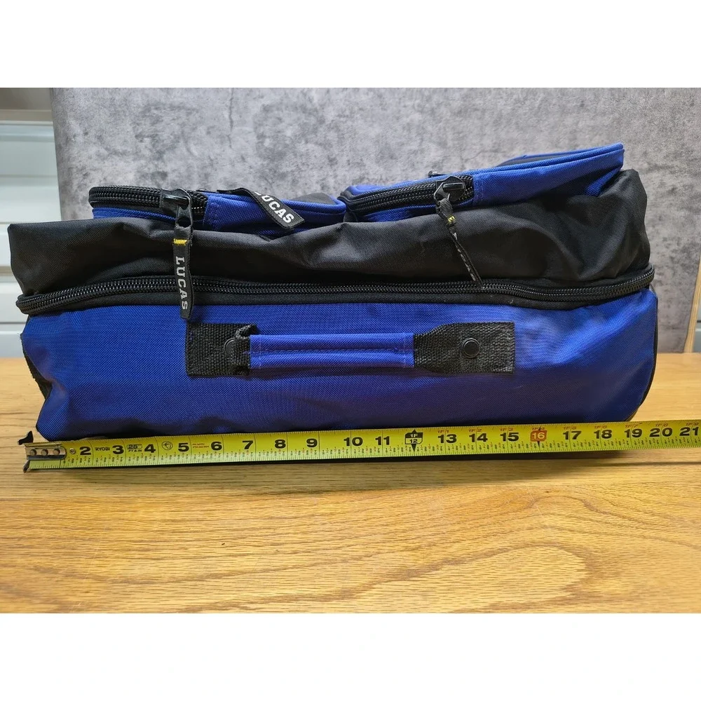 Property Of Lucas Equipment Rolling Luggage Travel Bag Purple/Blue